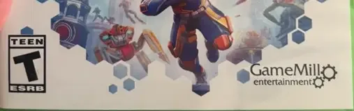 Nerf Legends, the ESRB box on its front