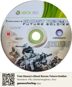 Tom Clancy's Ghost Recon: Future Soldier Xbox 360, PAL disc