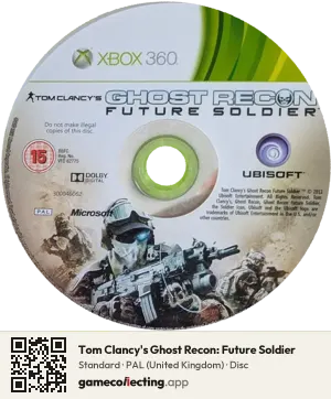 Tom Clancy's Ghost Recon: Future Soldier Xbox 360, PAL disc