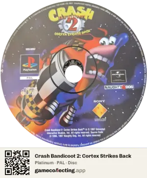 Crash Bandicoot 2: Cortex Strikes Back PlayStation, PAL disc