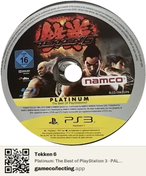 Tekken 6 PlayStation 3, PAL disc