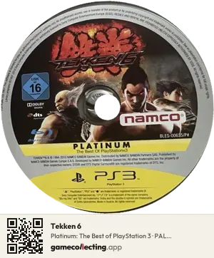 Tekken 6 PlayStation 3, PAL disc