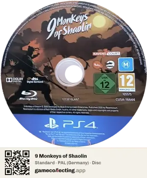 9 Monkeys of Shaolin PlayStation 4, PAL disc