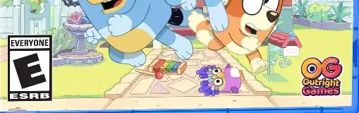 Bluey: The Videogame, the ESRB box on its front