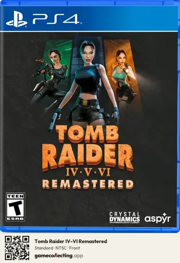 Tomb Raider IV-VI Remastered PlayStation 4, NTSC box front