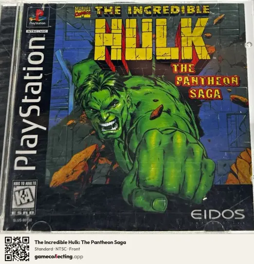 The Incredible Hulk: The Pantheon Saga PlayStation, NTSC box front