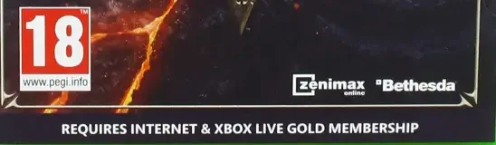 The Elder Scrolls Online: Morrowind, the PEGI square on its front
