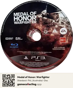 Medal of Honor: Warfighter PlayStation 3, PAL disc