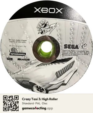 Crazy Taxi 3: High Roller Xbox, PAL disc