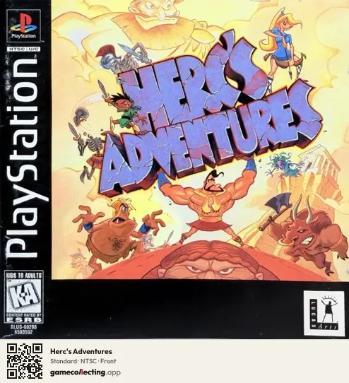 Herc's Adventures PlayStation, NTSC box front