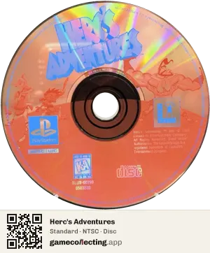 Herc's Adventures PlayStation, NTSC disc