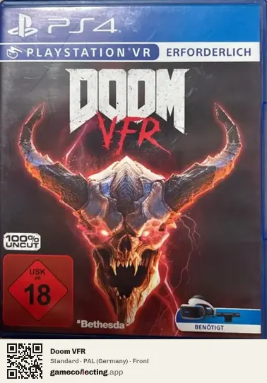 Doom VFR PlayStation 4, Germany box front