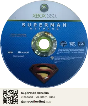 Superman Returns Xbox 360, PAL disc