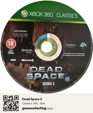 Dead Space 2 Xbox 360, PAL disc