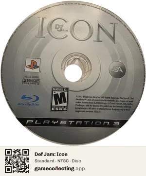 Def Jam: Icon PlayStation 3, NTSC disc