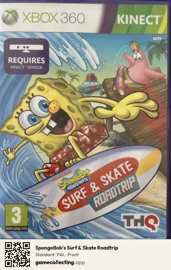 SpongeBob's Surf & Skate Roadtrip Xbox 360, PAL box front