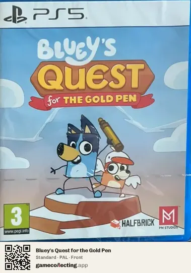 Bluey's Quest for the Gold Pen PlayStation 5, PAL box front