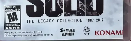 Metal Gear Solid: The Legacy Collection, the ESRB box on its front