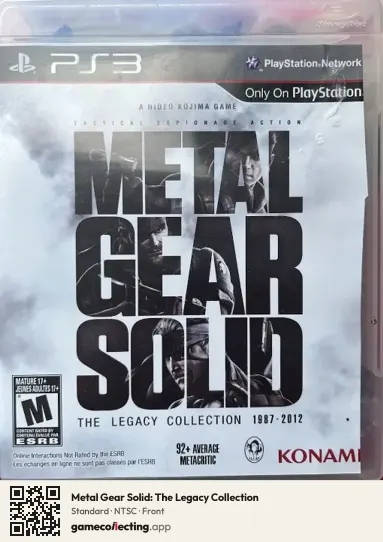 Metal Gear Solid: The Legacy Collection PlayStation 3, NTSC box front