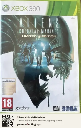 Aliens: Colonial Marines Xbox 360, United Kingdom box front