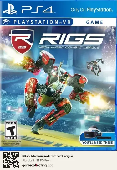 RIGS: Mechanized Combat League PlayStation 4, NTSC box front