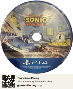 Team Sonic Racing PlayStation 4, PAL disc