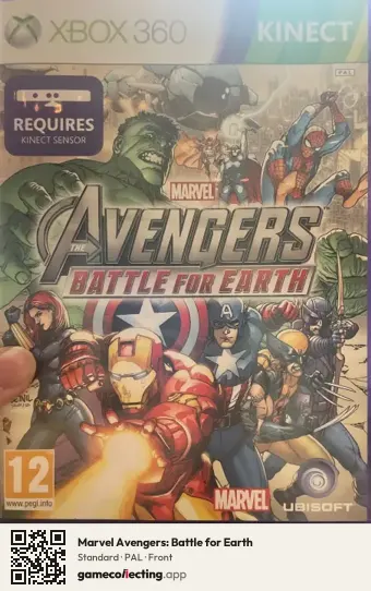 Marvel Avengers: Battle for Earth Xbox 360, PAL box front