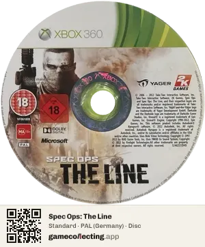 Spec Ops: The Line Xbox 360, PAL disc