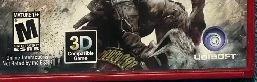 Assassin's Creed III, the ESRB box on its front
