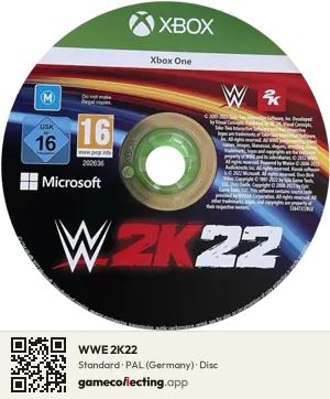 WWE 2K22 Xbox One, PAL disc