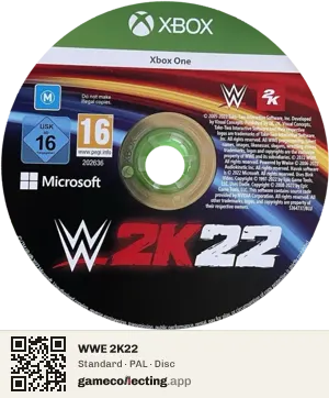 WWE 2K22 Xbox One, PAL disc