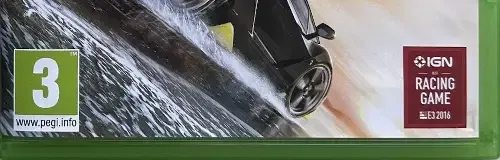 Forza Horizon 3, the PEGI square on its front