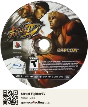 Street Fighter IV PlayStation 3, NTSC disc