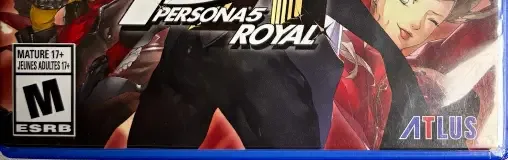 Persona 5 Royal, the ESRB box on its front