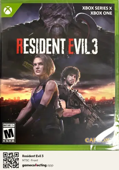 Resident Evil 3 Xbox One, NTSC box front