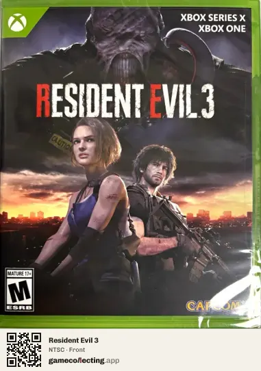 Resident Evil 3 Xbox One, NTSC box front