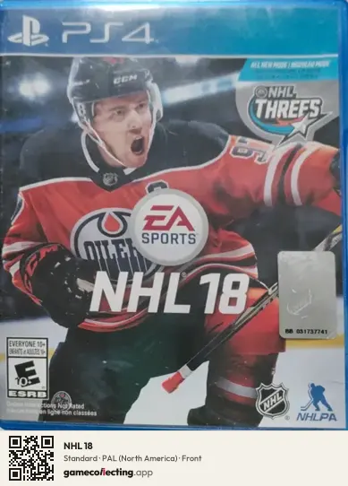 NHL 18 PlayStation 4, North America box front