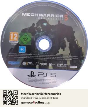 MechWarrior 5: Mercenaries PlayStation 5, PAL disc