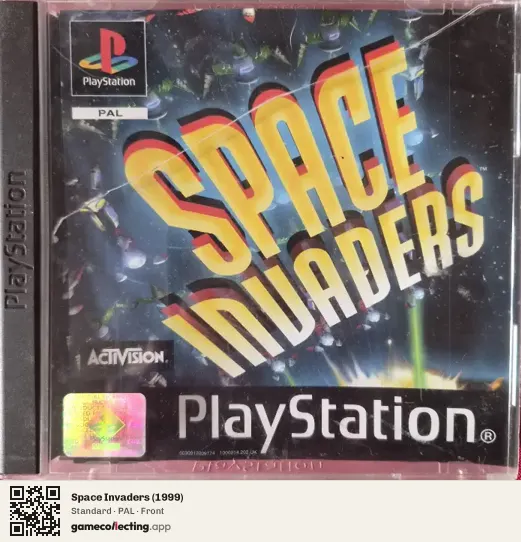 Space Invaders (1999) PlayStation, PAL box front