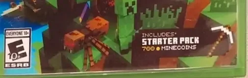 Minecraft, the ESRB box on its front