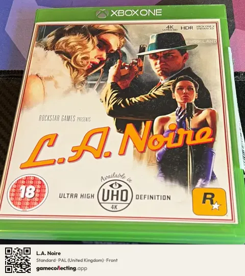 L.A. Noire Xbox One, United Kingdom box front