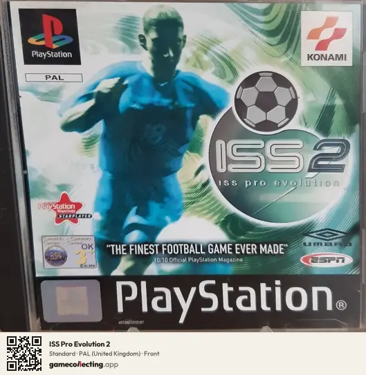 ISS Pro Evolution 2 PlayStation, United Kingdom box front