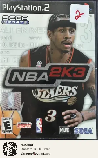 NBA 2K3 PlayStation 2, NTSC box front