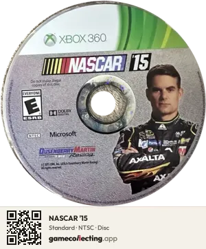 NASCAR '15 Xbox 360, NTSC disc