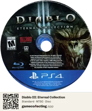 Diablo III: Eternal Collection PlayStation 4, NTSC disc