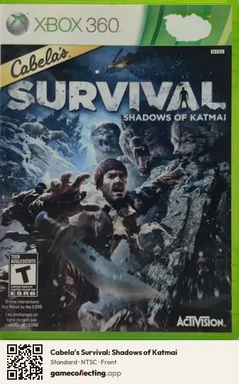 Cabela's Survival: Shadows of Katmai Xbox 360, NTSC box front