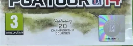 Tiger Woods PGA Tour 14, the PEGI square on its front