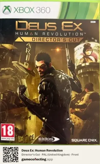 Deus Ex: Human Revolution Xbox 360, United Kingdom box front