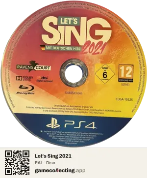 Let's Sing 2021 PlayStation 4, PAL disc