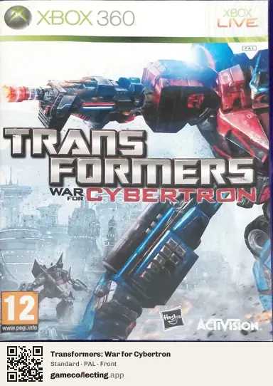 Transformers: War for Cybertron Xbox 360, PAL box front